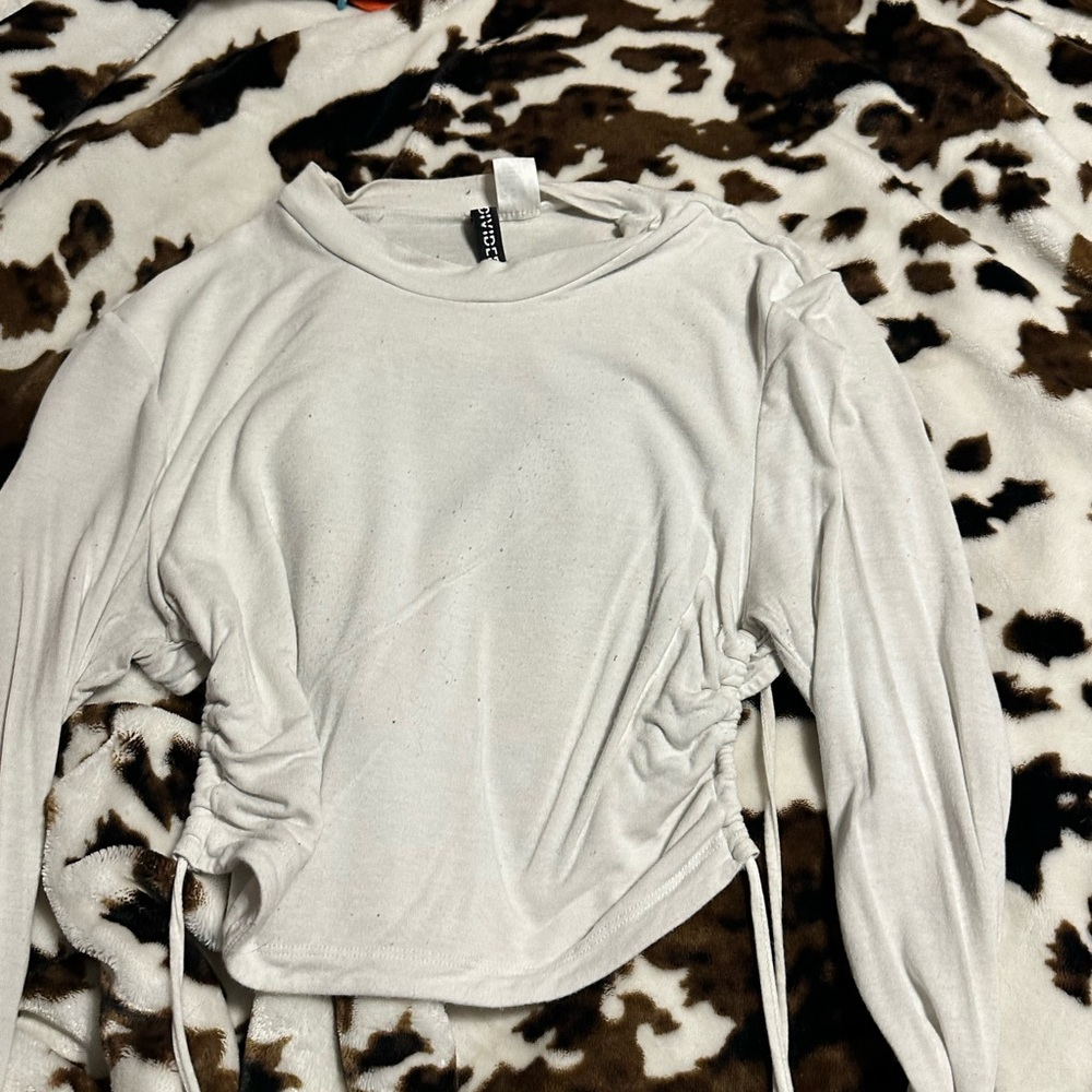 White cropped long sleeve